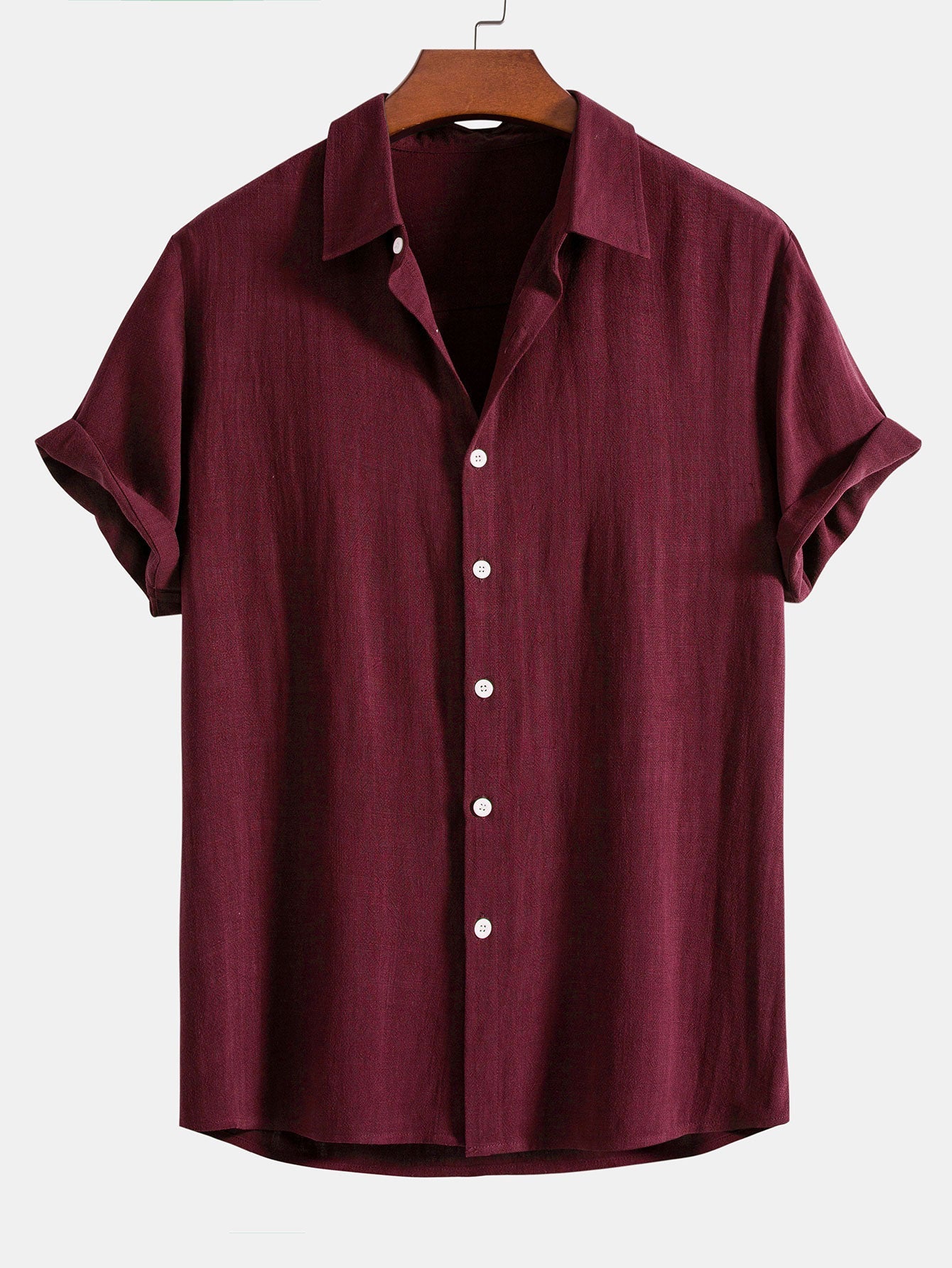 Linen-Blend Button-Up Shirt & Straight-Leg Pants