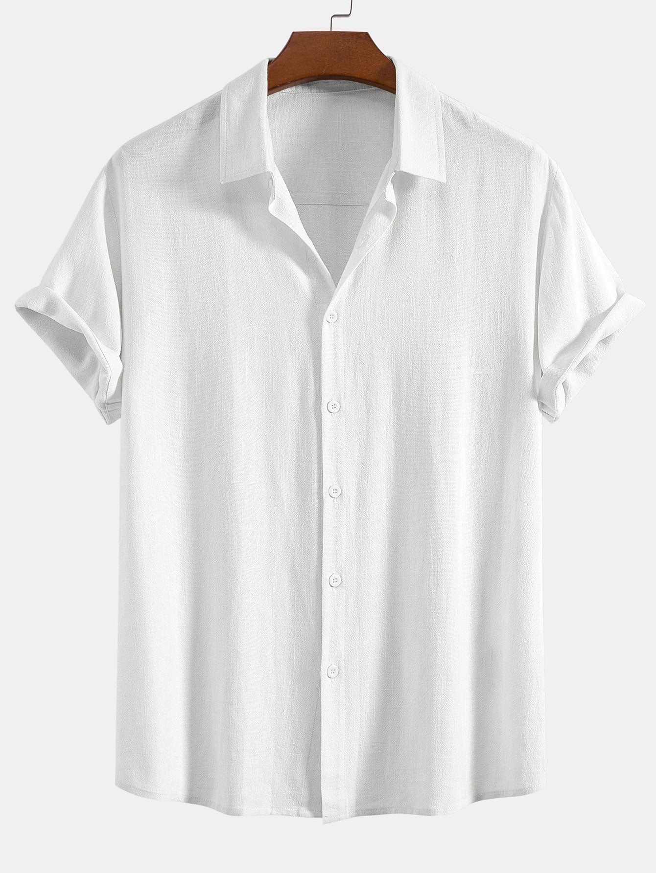 Linen-Blend Button-Up Shirt & Straight-Leg Pants