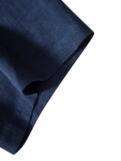 Linen-Blend Button-Up Shirt & Straight-Leg Pants