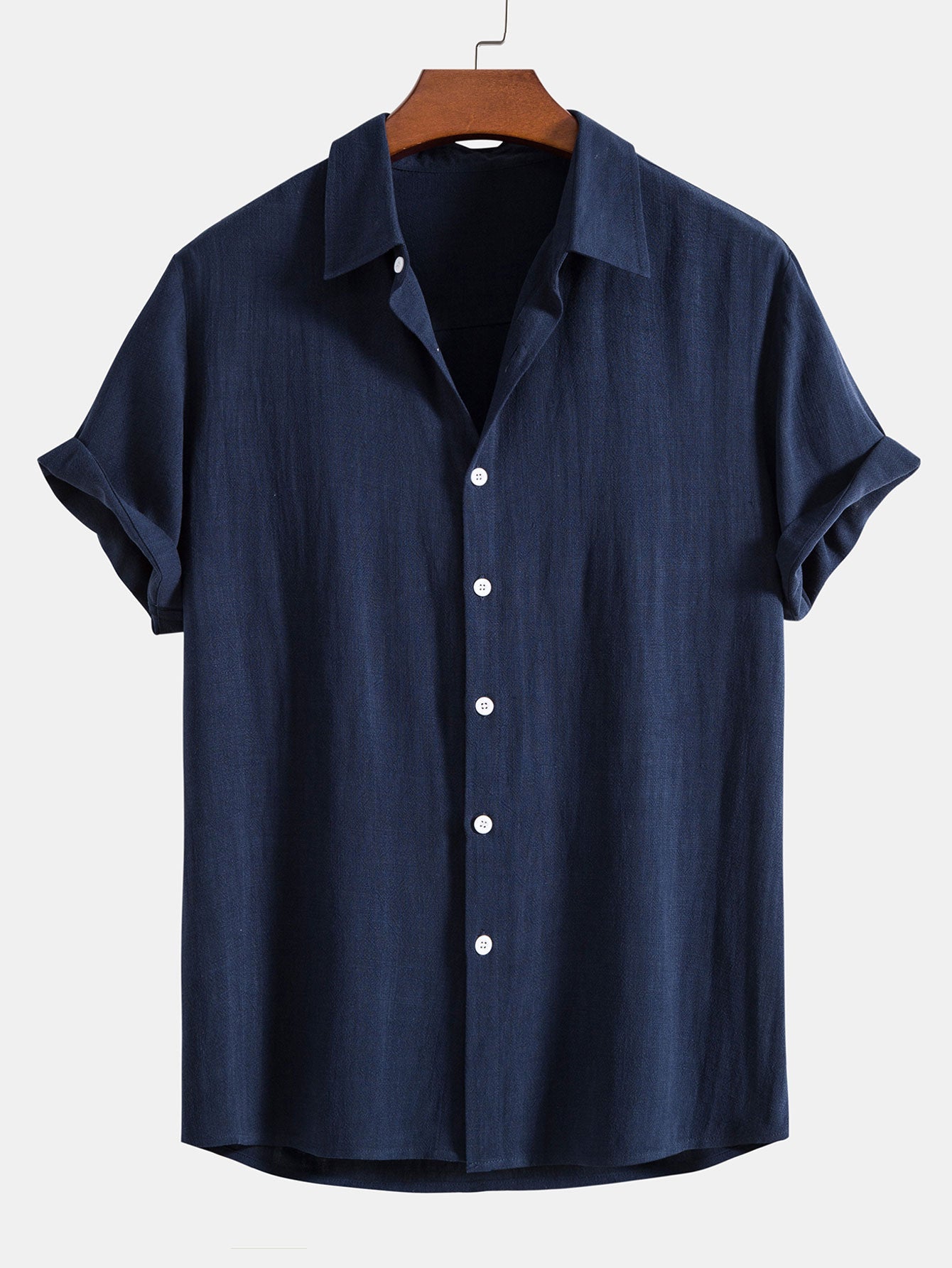Linen-Blend Button-Up Shirt & Straight-Leg Pants