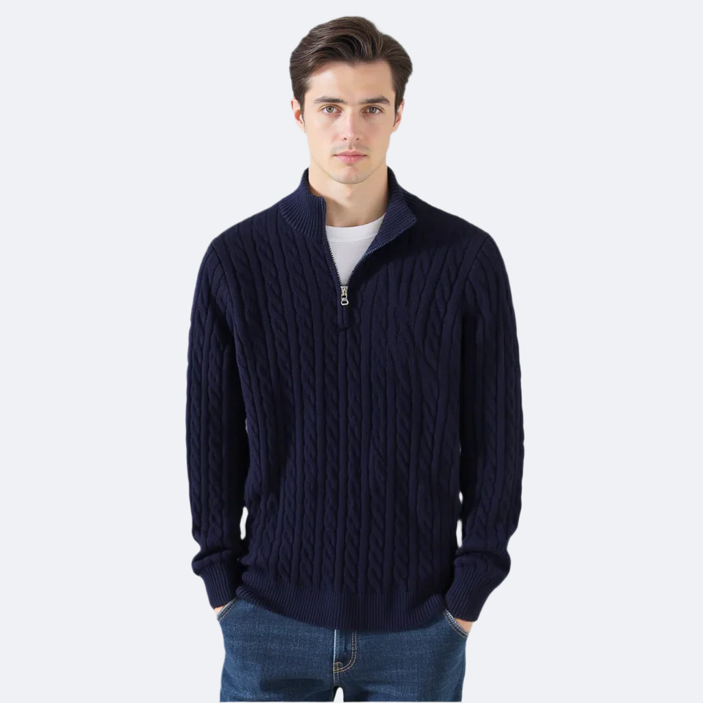 Riviera Half-Zip Cable Knit Sweater