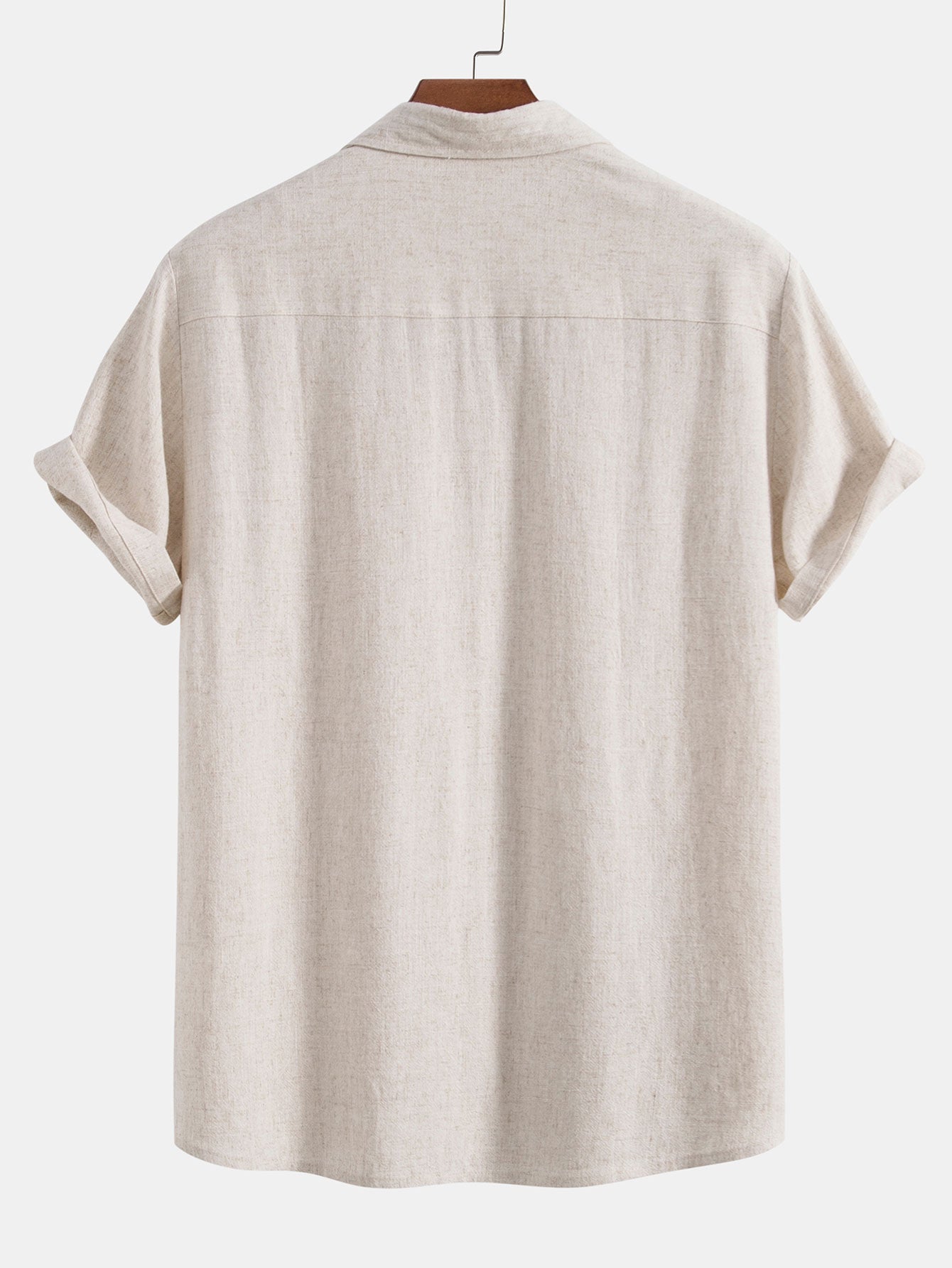 Linen-Blend Button-Up Shirt & Straight-Leg Pants
