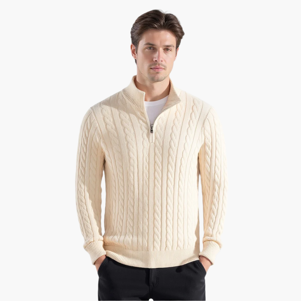Riviera Half-Zip Cable Knit Sweater