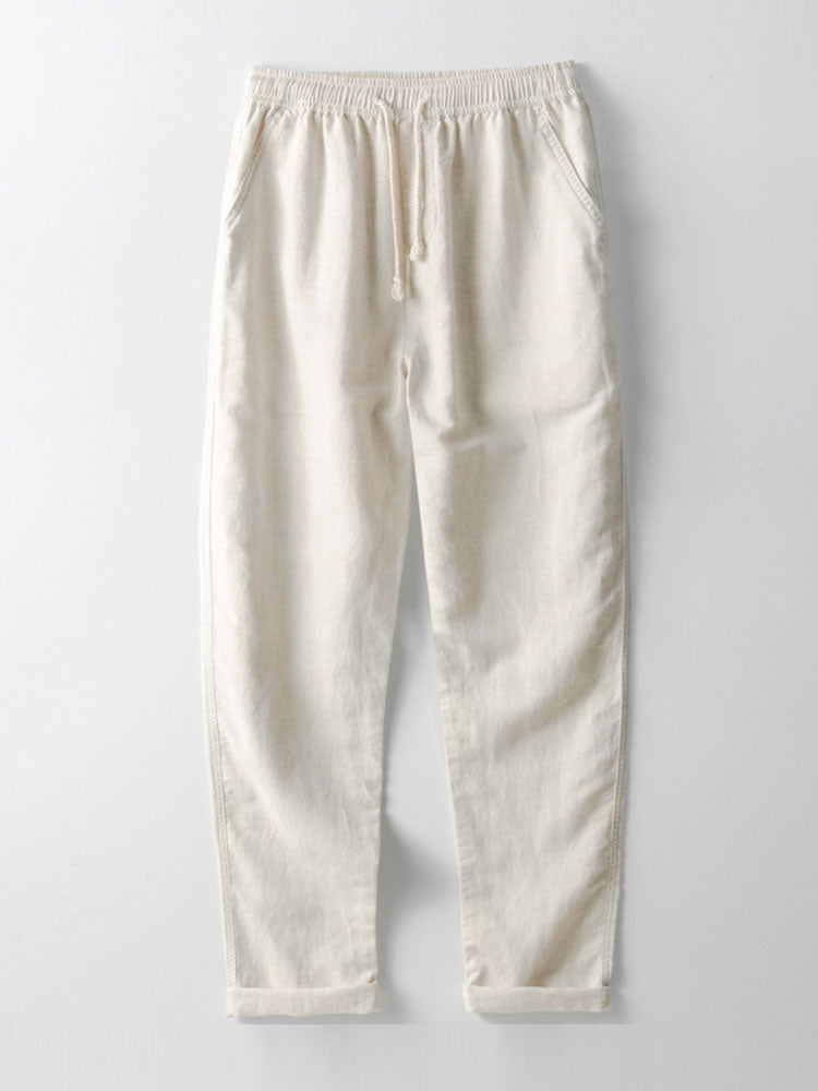 Linen-Blend Button-Up Shirt & Straight-Leg Pants