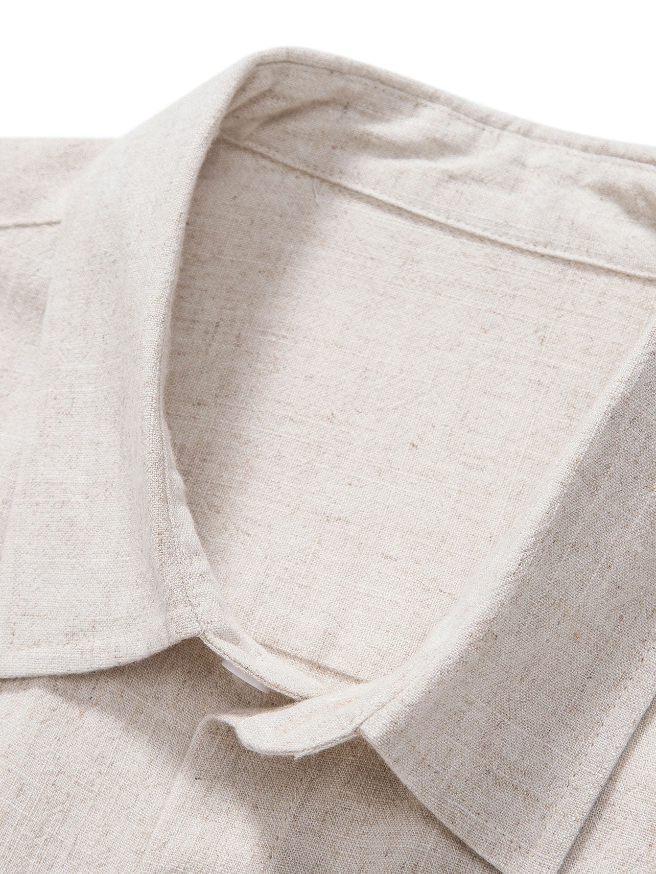 Linen-Blend Button-Up Shirt & Straight-Leg Pants