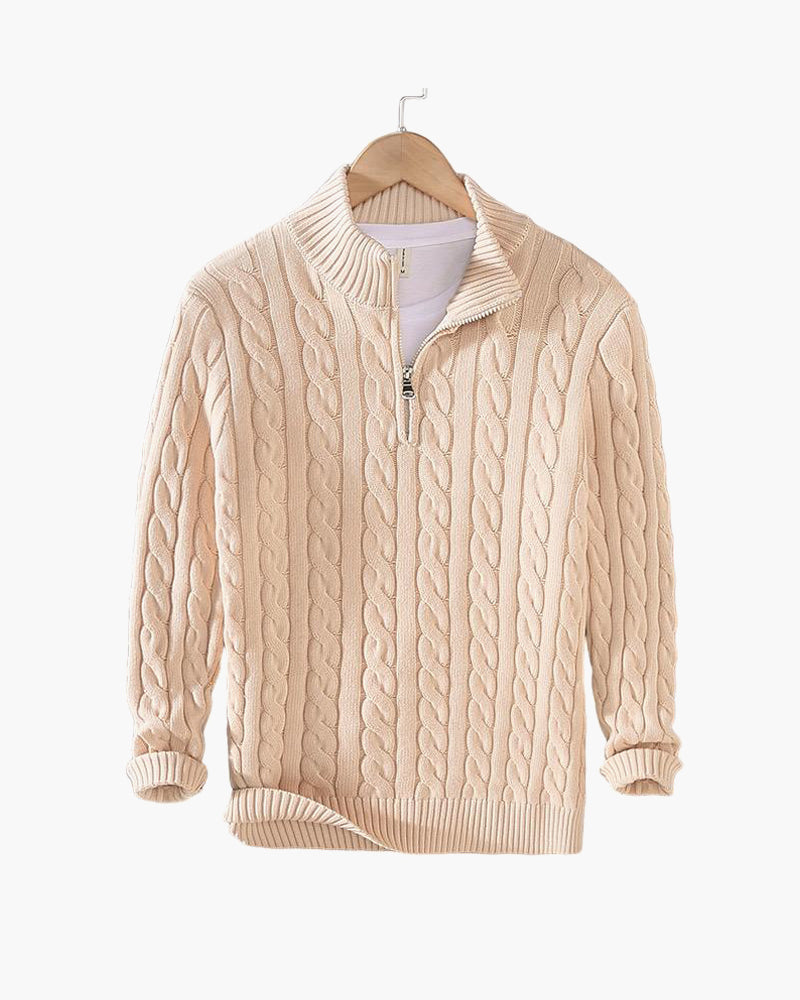 Riviera Half-Zip Cable Knit Sweater