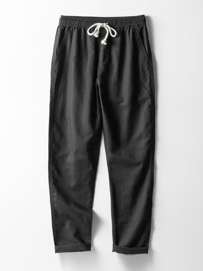 Linen-Blend Button-Up Shirt & Straight-Leg Pants