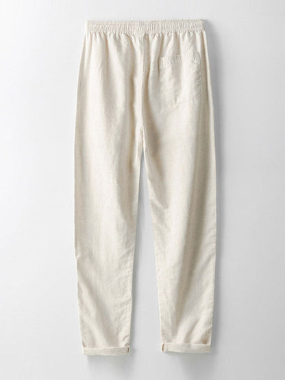 Linen-Blend Button-Up Shirt & Straight-Leg Pants