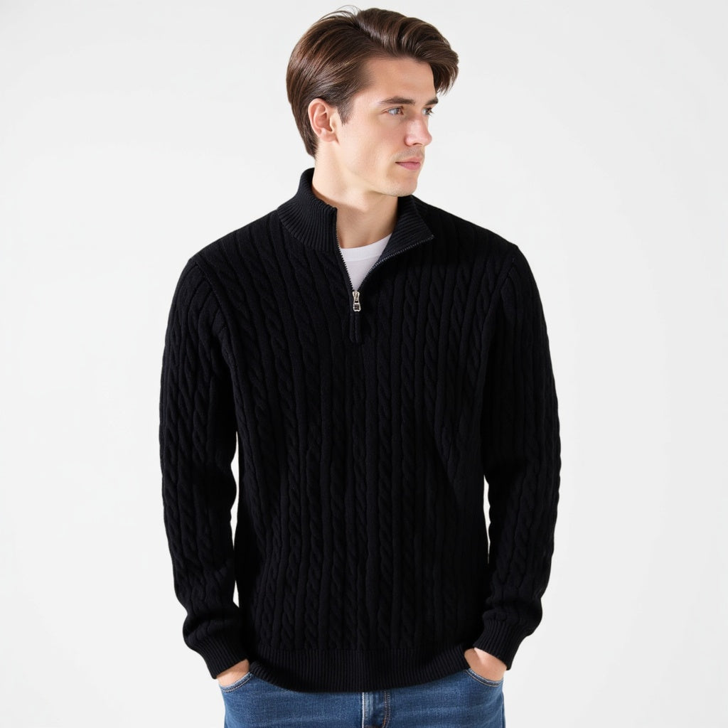 Riviera Half-Zip Cable Knit Sweater