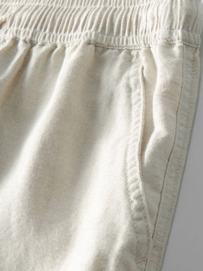 Linen-Blend Button-Up Shirt & Straight-Leg Pants