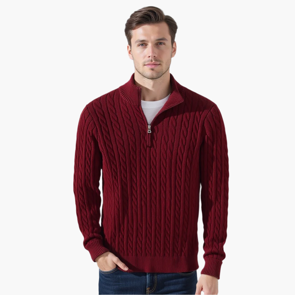 Riviera Half-Zip Cable Knit Sweater