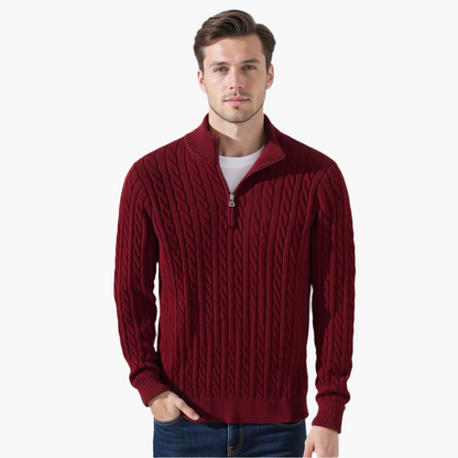 Riviera Half-Zip Cable Knit Sweater