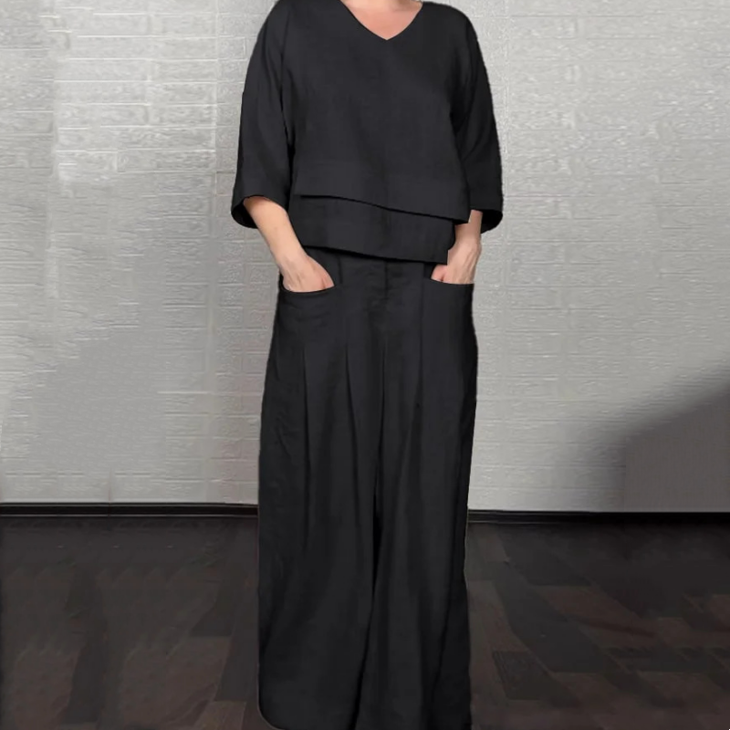 Lena | Relaxed Cotton-Linen Two-Piece Set