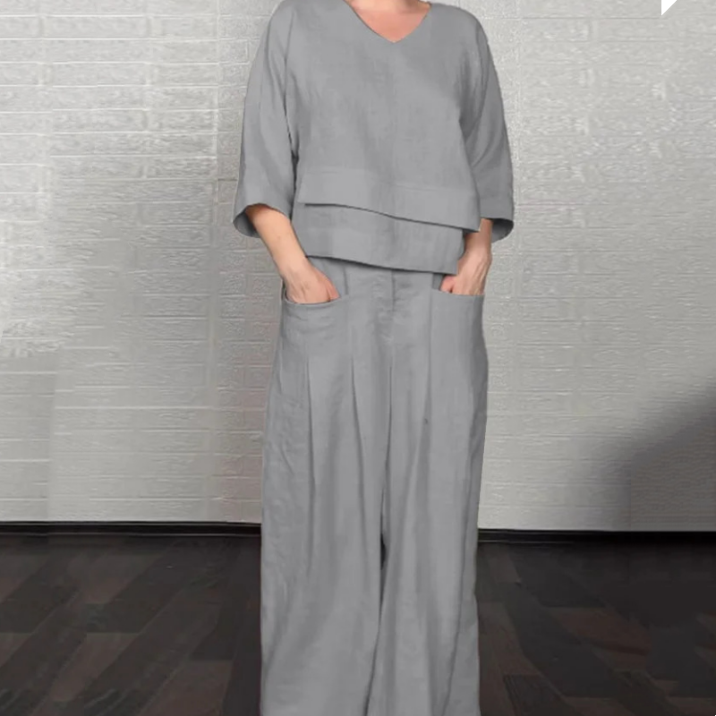 Lena | Relaxed Cotton-Linen Two-Piece Set