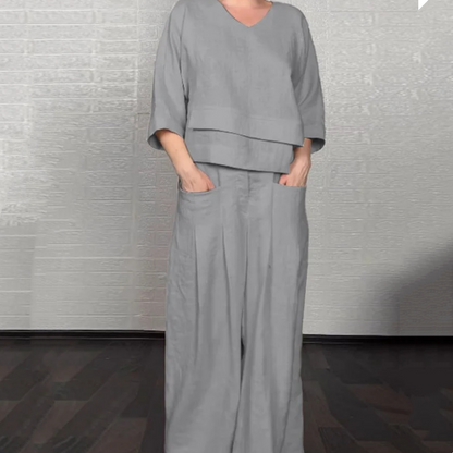 Lena | Relaxed Cotton-Linen Two-Piece Set